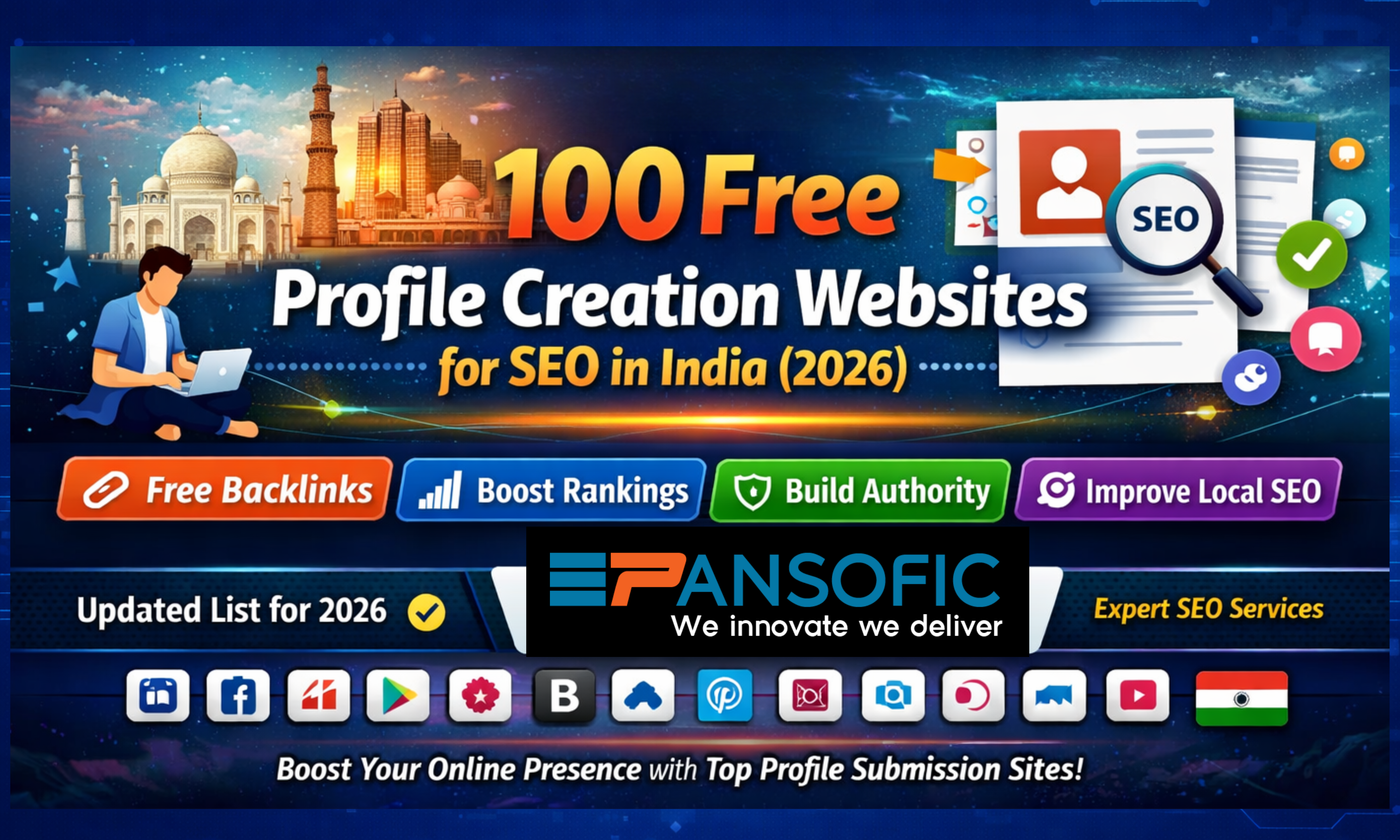100 Free Profile Creation Websites for SEO in India 2026 | Pansofic Solutions